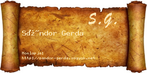 Sándor Gerda névjegykártya
