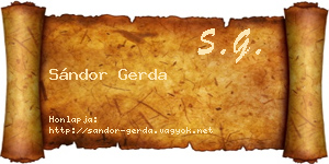 Sándor Gerda névjegykártya