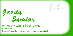 gerda sandor business card